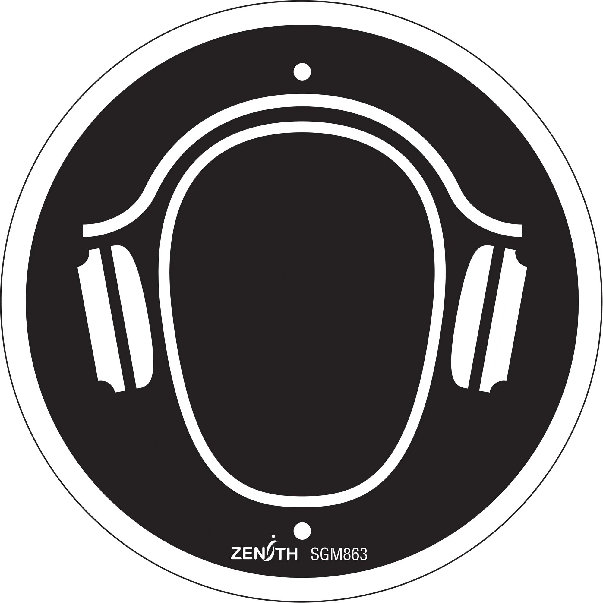 Hearing Protection Required CSA Standard Safety Sign, 6" x 6", Plastic, Pictogram