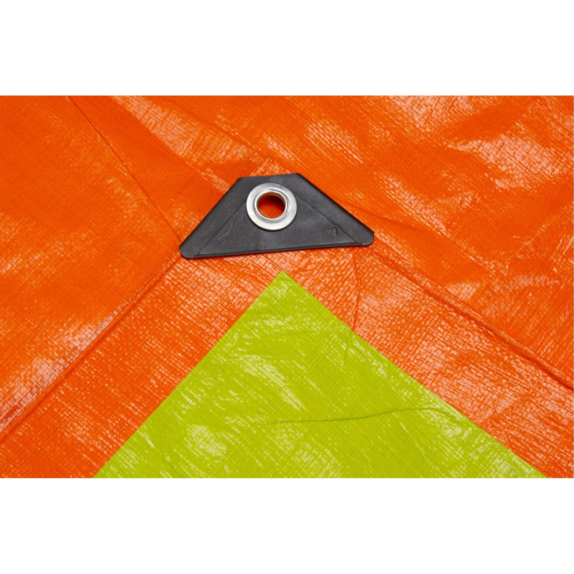 High-Visibility Heavy-Duty Woven Tarp, Polyethylene, Green/Orange, 16' x 20' x 12 mils - Image 3