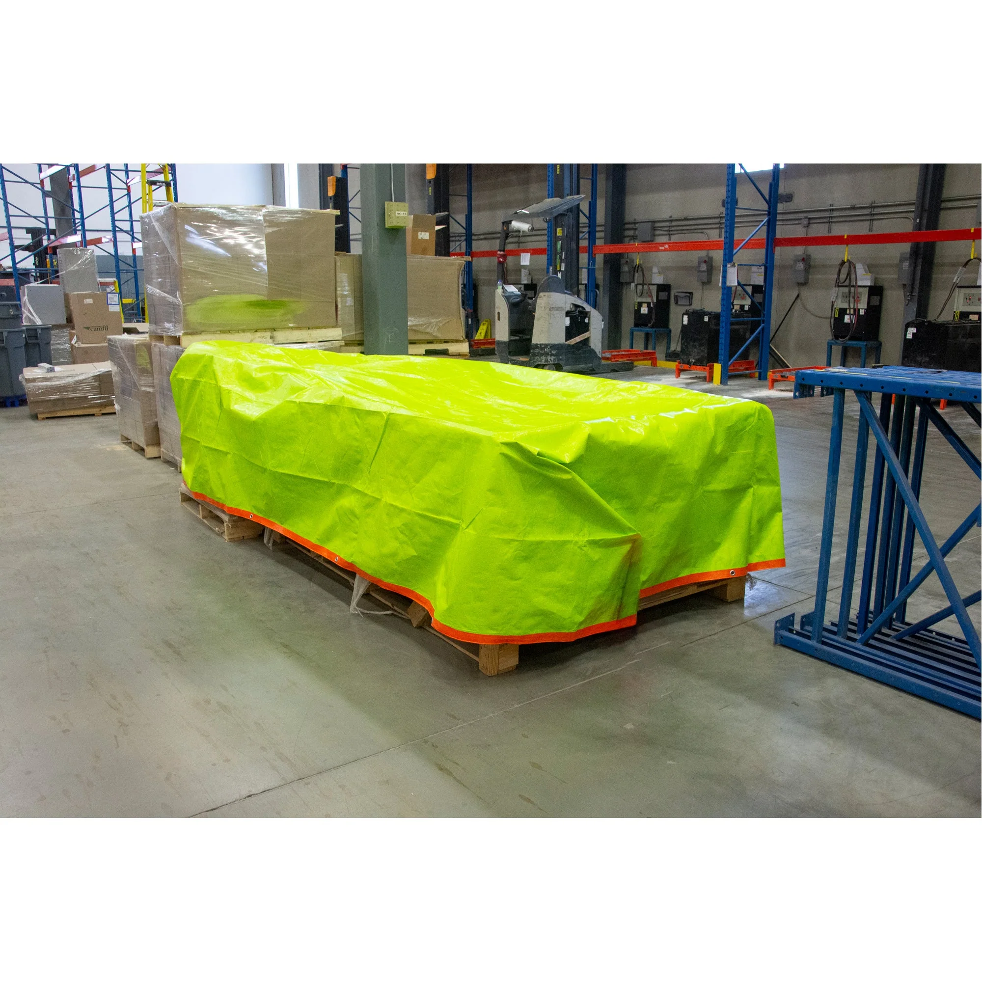 High-Visibility Heavy-Duty Woven Tarp, Polyethylene, Green/Orange, 20' x 30' x 12 mils - Image 5