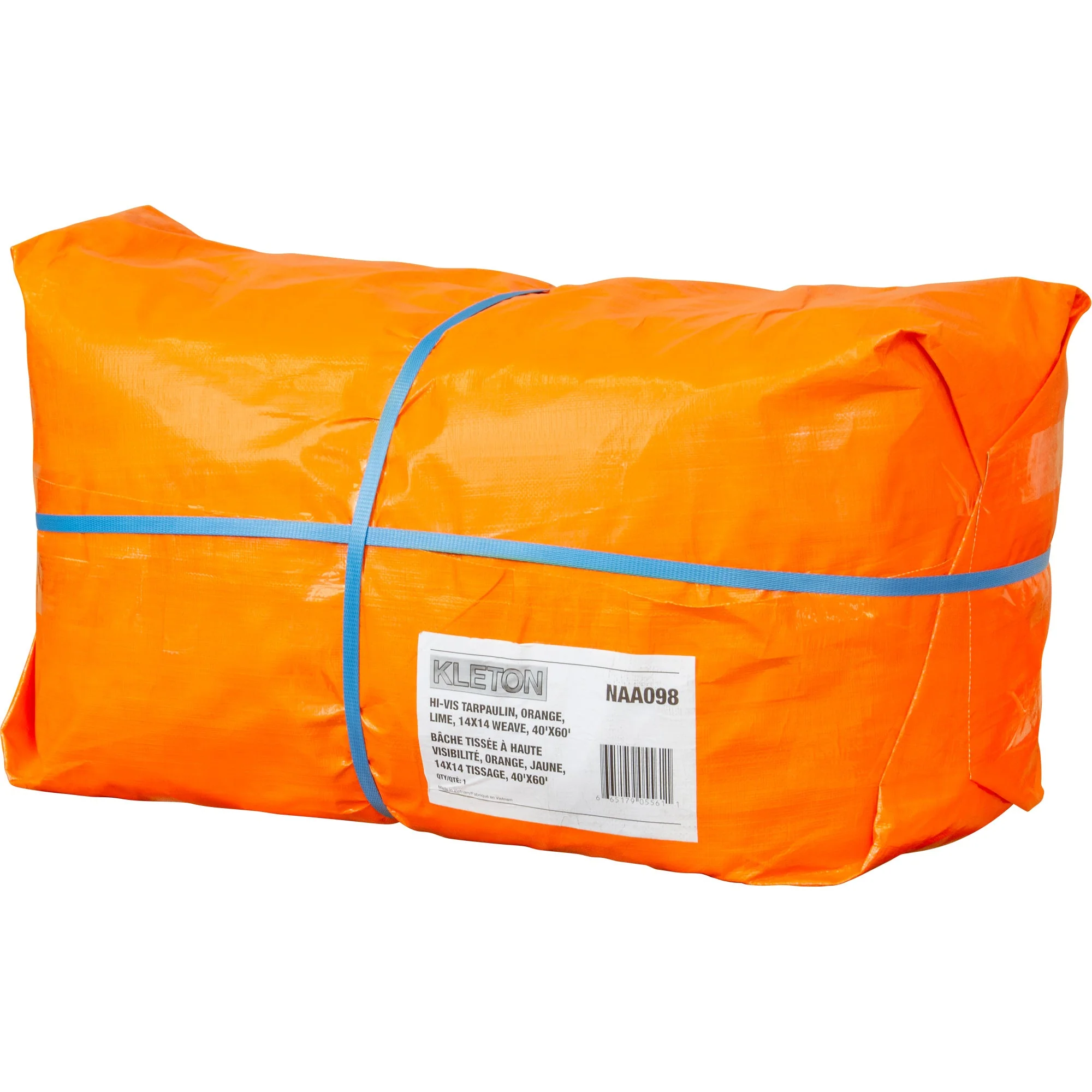 High-Visibility Heavy-Duty Woven Tarp, Polyethylene, Green/Orange, 40' x 60' x 12 mils - Image 2