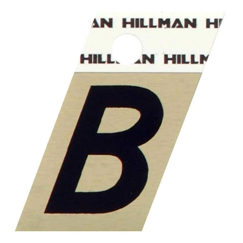 Hillman 1.5 in. Reflective Black Metal Self-Adhesive Letter B 1 pc (Pack of 6) - Image 2