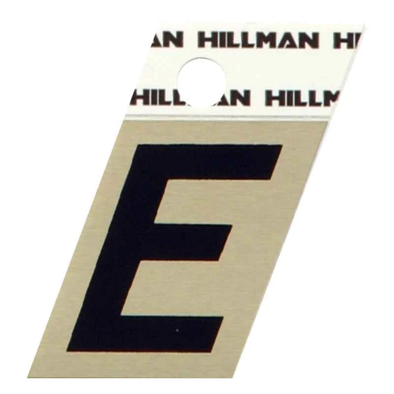 Hillman 1.5 in. Reflective Black Metal Self-Adhesive Letter E 1 pc (Pack of 6) - Image 2