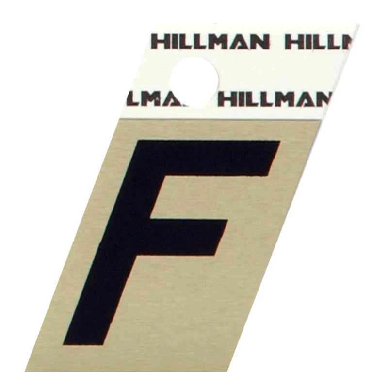 Hillman 1.5 in. Reflective Black Metal Self-Adhesive Letter F 1 pc (Pack of 6) - Image 2