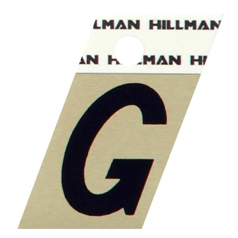 Hillman 1.5 in. Reflective Black Metal Self-Adhesive Letter G 1 pc (Pack of 6) - Image 2