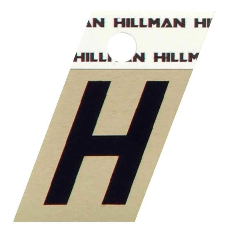 Hillman 1.5 in. Reflective Black Metal Self-Adhesive Letter H 1 pc (Pack of 6) - Image 2
