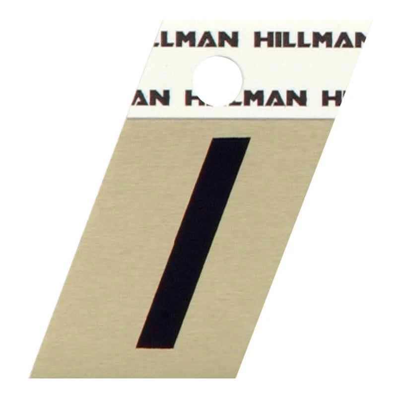 Hillman 1.5 in. Reflective Black Metal Self-Adhesive Letter I 1 pc (Pack of 6) - Image 2