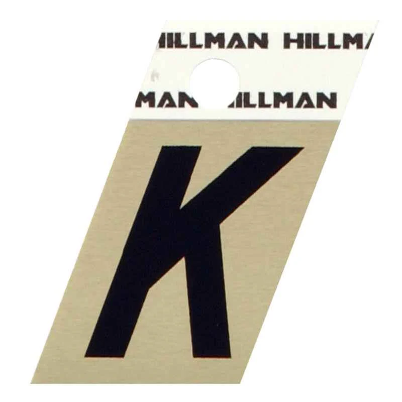 Hillman 1.5 in. Reflective Black Metal Self-Adhesive Letter K 1 pc (Pack of 6) - Image 2