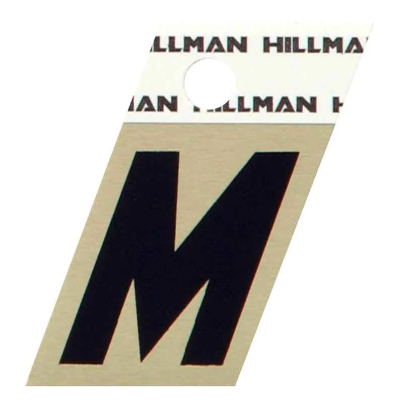 Hillman 1.5 in. Reflective Black Metal Self-Adhesive Letter M 1 pc (Pack of 6) - Image 2