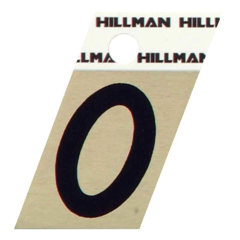 Hillman 1.5 in. Reflective Black Metal Self-Adhesive Letter O 1 pc (Pack of 6) - Image 2