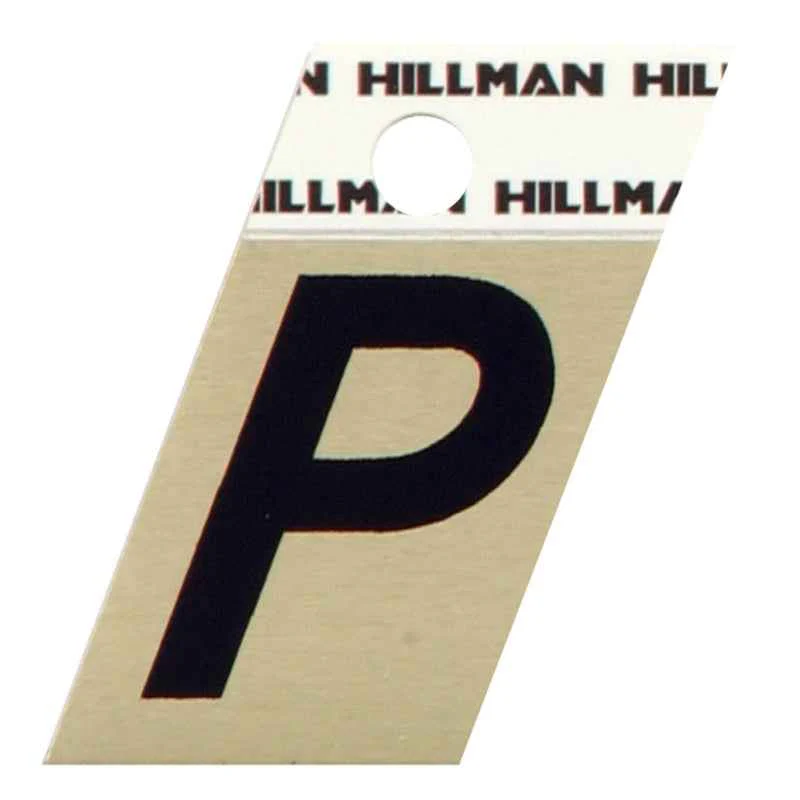 Hillman 1.5 in. Reflective Black Metal Self-Adhesive Letter P 1 pc (Pack of 6) - Image 2