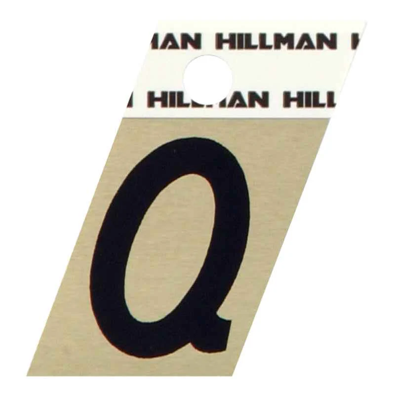 Hillman 1.5 in. Reflective Black Metal Self-Adhesive Letter Q 1 pc (Pack of 6) - Image 2