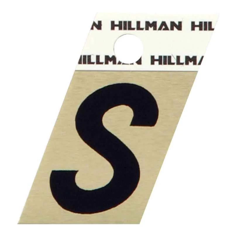 Hillman 1.5 in. Reflective Black Metal Self-Adhesive Letter S 1 pc (Pack of 6) - Image 2
