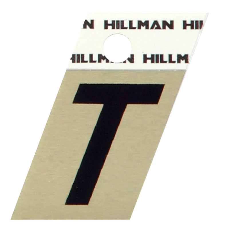 Hillman 1.5 in. Reflective Black Metal Self-Adhesive Letter T 1 pc (Pack of 6) - Image 2