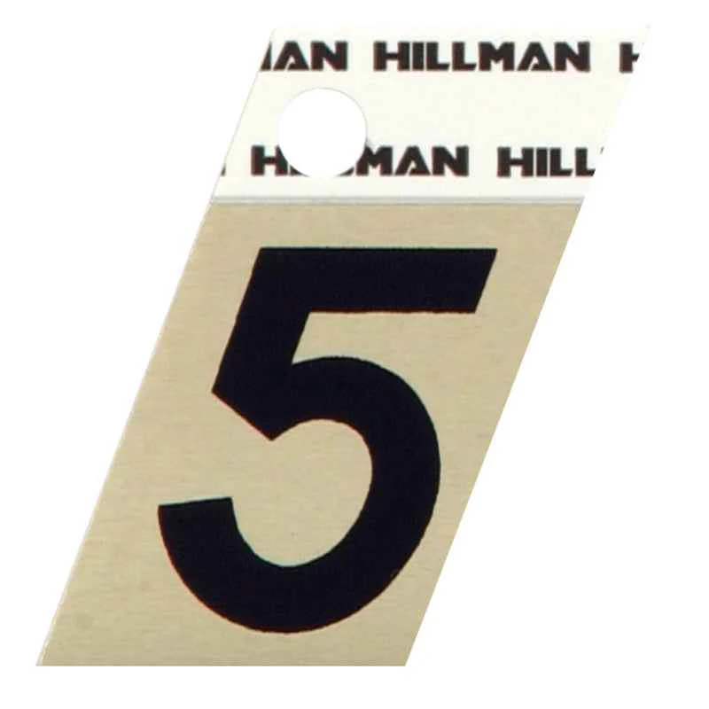 Hillman 1.5 in. Reflective Black Metal Self-Adhesive Number 5 1 pc (Pack of 6) - Image 2