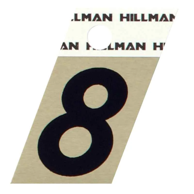 Hillman 1.5 in. Reflective Black Metal Self-Adhesive Number 8 1 pc (Pack of 6) - Image 2