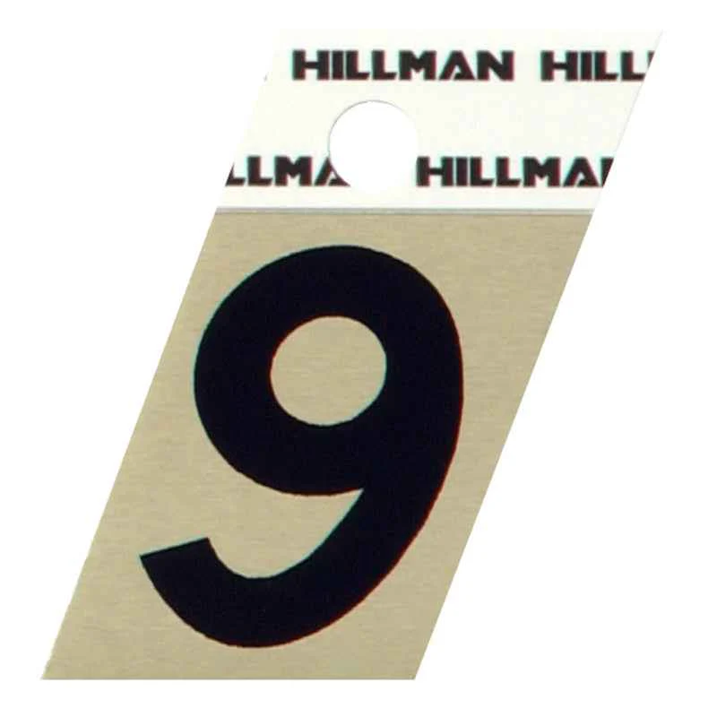 Hillman 1.5 in. Reflective Black Metal Self-Adhesive Number 9 1 pc (Pack of 6) - Image 2