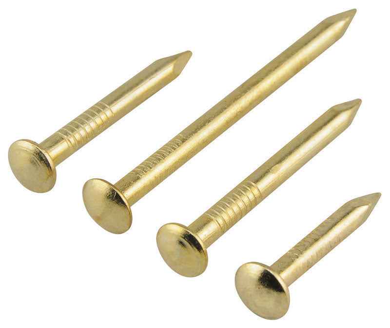 Hillman 1 in. L Bendless Brass-Plated Steel Nail Smooth Shank Oval - Image 2