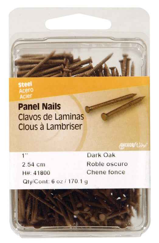 Hillman 1 in. L Panel Steel Nail Annular Ring Shank Flat