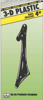 Hillman 4 in. Black Plastic Nail-On Number 1 1 pc (Pack of 10) - Image 2