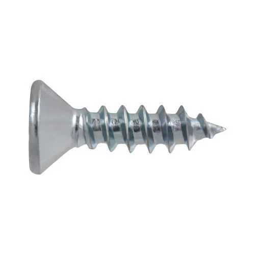 Hillman #5 x 1/2" Zinc Flat Head Wood Screws - 100 Pack