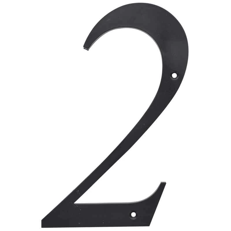 Hillman 6 in. Reflective Black Plastic Nail-On Number 2 1 pc (Pack of 3) - Image 2