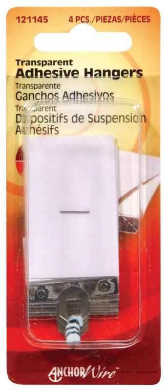 Hillman AnchorWire Transparent Adhesive Hangers 1-1/2 lb. 4 pk (Pack of 10) - Image 2