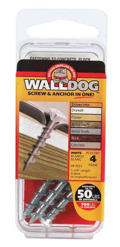 Hillman 3/16 in. Dia. x 1-1/4 in. L Stainless Steel Oval Head Walldog Screw & Anchor 4 pk (Pack of 10) - Image 3