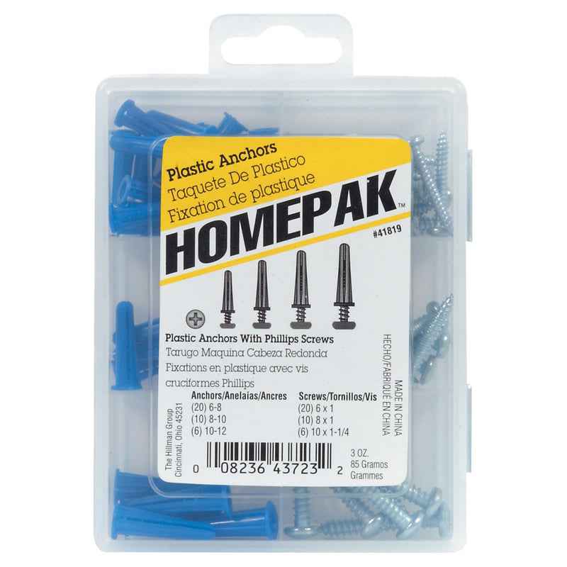 Hillman Assorted in. L Plastic/Steel Phillips Head Anchor Kit 72 pc. - Image 2