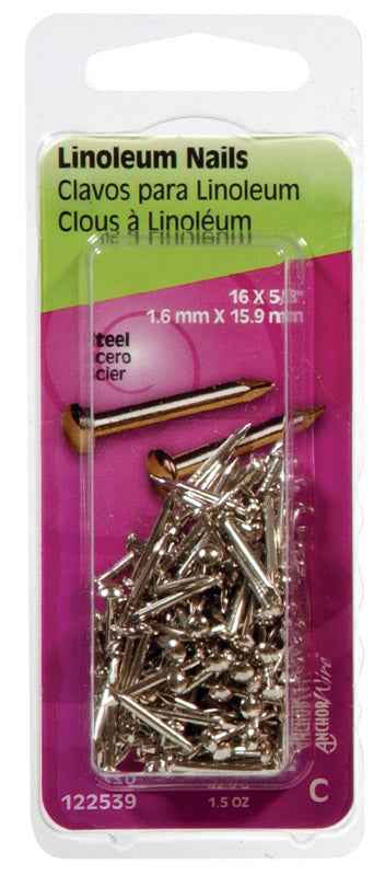 Hillman 5/8 in. L Binding Nickel Steel Nail Smooth Shank Flat (Pack of 6) - Image 2