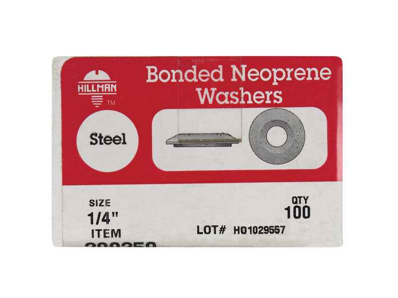 HILLMAN Zinc-Plated Steel 1/4 in. Bonded Neoprene Washer 1 pk - Image 2