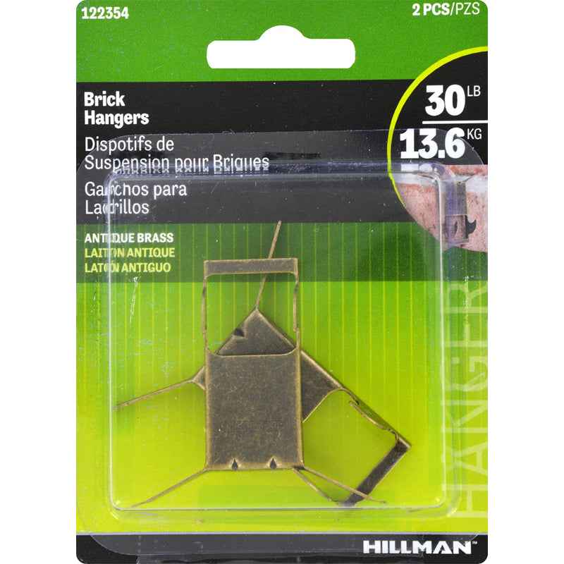 Hillman AnchorWire Brass-Plated Gold Brick Picture Hanger 1 lb. 2 pk (Pack of 10) - Image 2