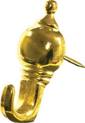 Hillman AnchorWire Brass-Plated Silver Push Pin Picture Hook 20 lb. 3 pk Steel (Pack of 10) - Image 2