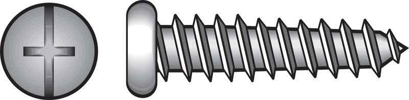 HILLMAN No. 10 X 1-1/2 in. L Phillips/Slotted Pan Head Sheet Metal Screws 100 pk