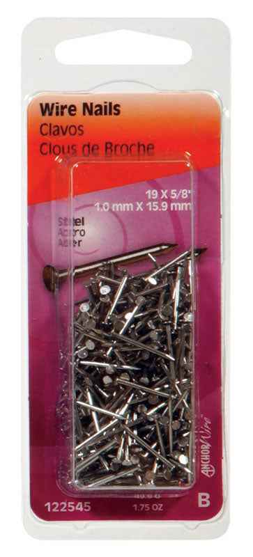 Hillman 5/8 in. L Wire Brite Steel Nail Smooth Shank Flat (Pack of 6)