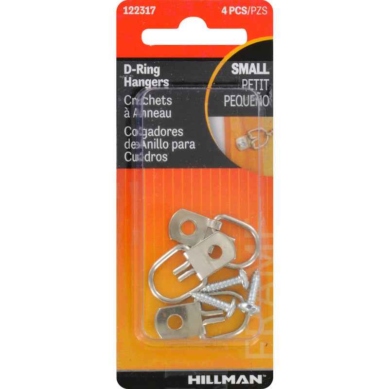 Hillman AnchorWire Steel Zinc Small D-Ring Hanger 1 lb. 4 pk (Pack of 10) - Image 2
