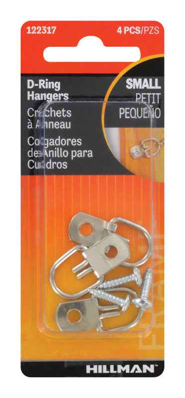 Hillman AnchorWire Steel Zinc Small D-Ring Hanger 1 lb. 4 pk (Pack of 10) - Image 3