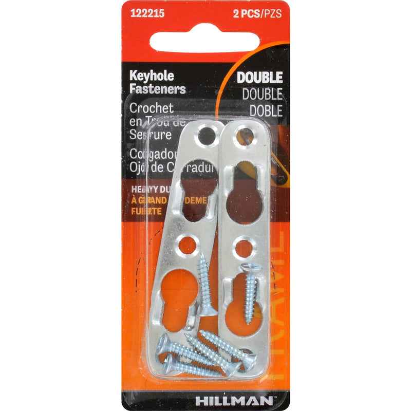 Hillman AnchorWire Steel Zinc Silver Keyhole Picture Hanger 20 lb. 2 pk (Pack of 10) - Image 2
