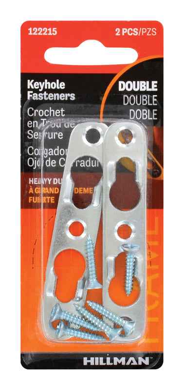 Hillman AnchorWire Steel Zinc Silver Keyhole Picture Hanger 20 lb. 2 pk (Pack of 10) - Image 3