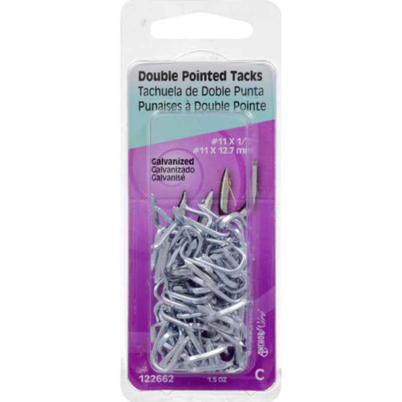 Hillman No. 11 Galvanized Steel Double Point Tack Staple 11 Ga. 1.5 oz. (Pack of 6) - Image 3