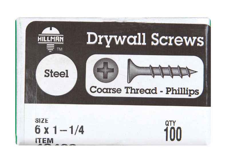 Hillman No. 6 X 1-1/4 in. L Phillips Drywall Screws 100 pk - Image 3