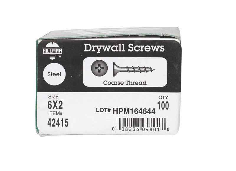 Hillman No. 6 X 2 in. L Phillips Drywall Screws 100 pk - Image 3