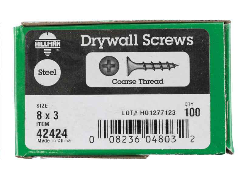 Hillman No. 8 X 3 in. L Phillips Drywall Screws 100 pk - Image 3