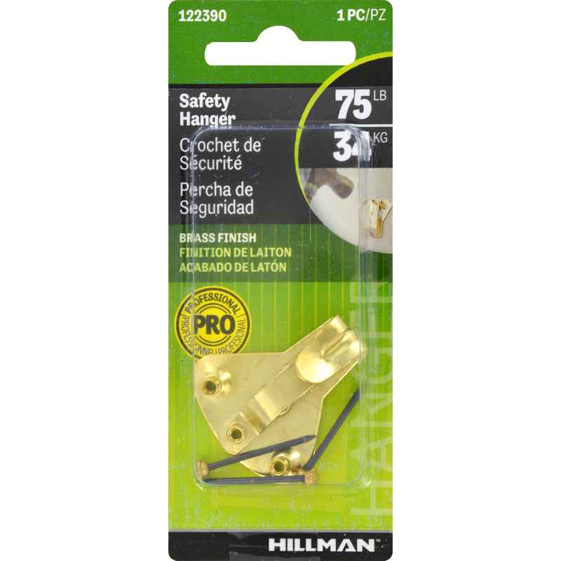 Hillman AnchorWire Brass-Plated Silver Safety Picture Hanger 75 lb. 1 pk (Pack of 10) - Image 2