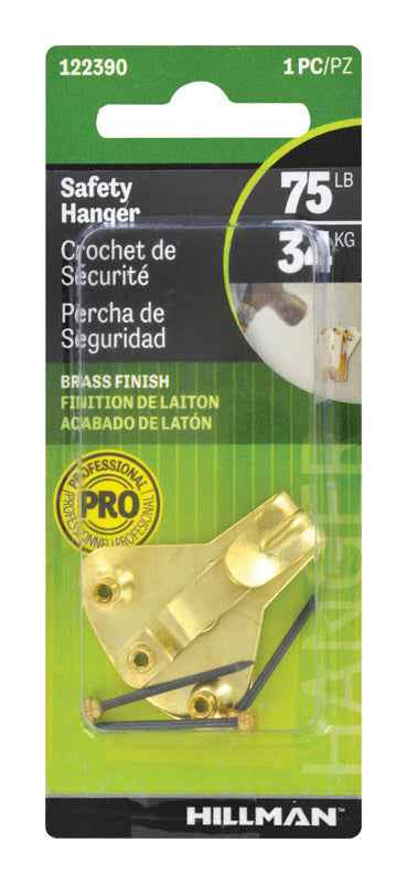 Hillman AnchorWire Brass-Plated Silver Safety Picture Hanger 75 lb. 1 pk (Pack of 10) - Image 3