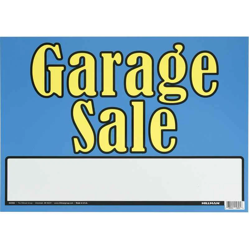 Hillman English Blue Garage Sale Sign 10 in. H X 14 in. W (Pack of 6) - Image 2