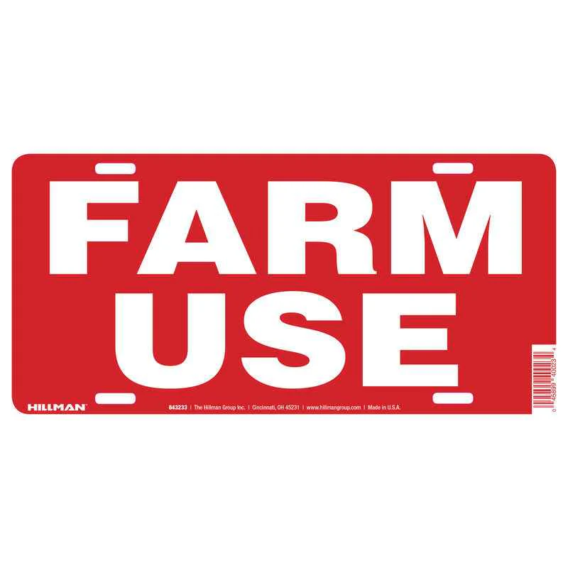 Hillman English Red Farm Use Sign 6 in. H X 12 in. W (Pack of 6) - Image 2