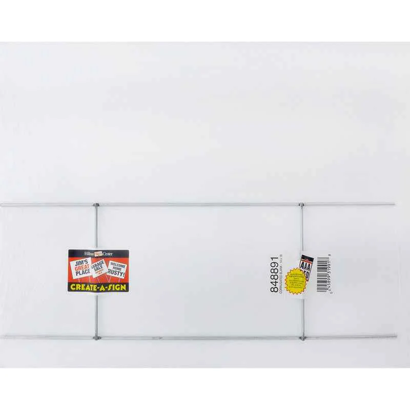 Hillman English White Blank Sign 14 in. H X 18 in. W (Pack of 6)