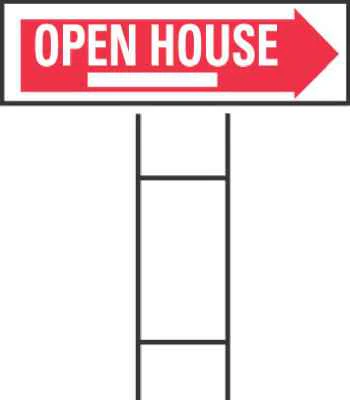 Hillman English White Open House Sign 6 in. H X 24 in. W (Pack of 6)