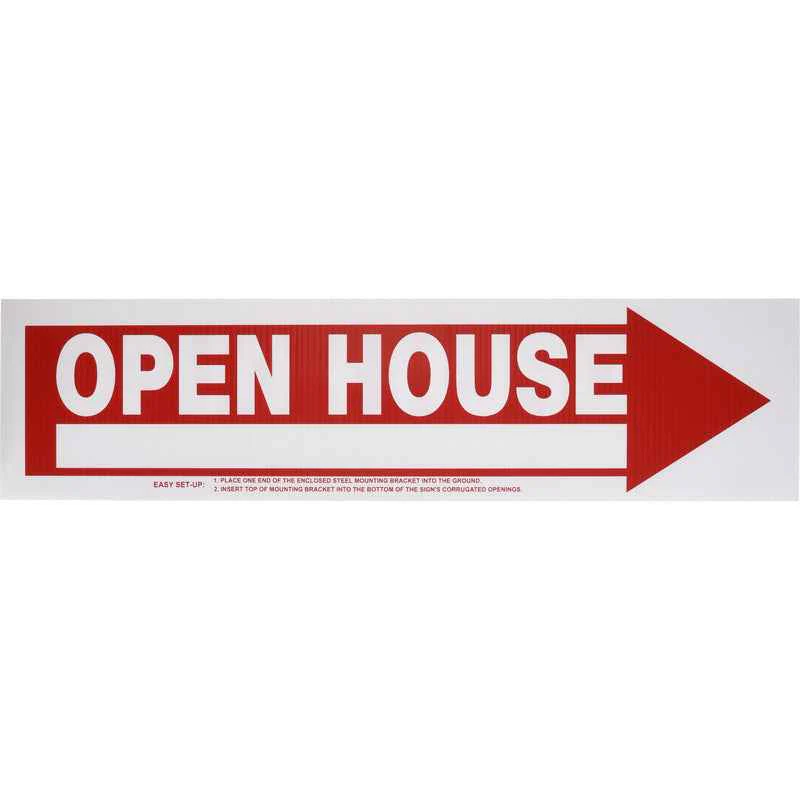 Hillman English White Open House Sign 6 in. H X 24 in. W (Pack of 6) - Image 2