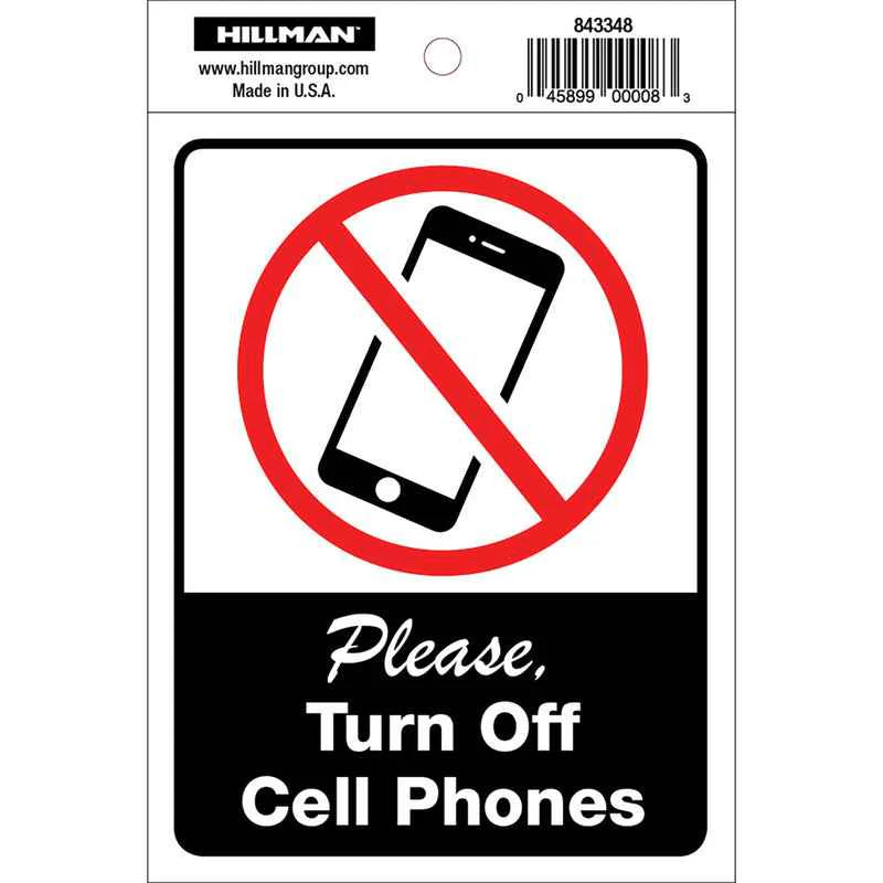 Hillman English White Safety Decal 6 in. H X 4 in. W (Pack of 6)